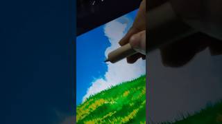 Easy Landscape Painting on Procreate in Studio Ghibli Style procreate ipadart landscapepainting [upl. by Iene]