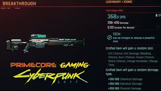 Games Cyberpunk 2077 Get your LegendaryIconic Tech Sniper Rifle Breakthrough Location [upl. by Niawat]