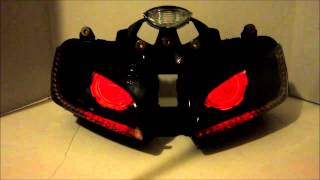 20032006 Honda CBR600RR Projector Headlights BiXenon hid Dual Angel Eyes Halo By BKmoto 2 [upl. by Faunie]