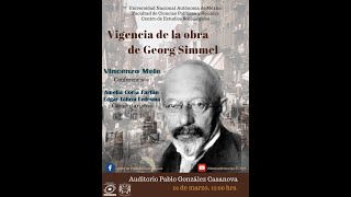 Conferencia quotVigencia de la obra de Georg Simmelquot [upl. by Wilbert]