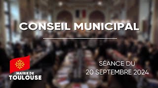 Conseil municipal  Séance du vendredi 20 septembre 2024 [upl. by Farrow861]