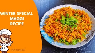 Winter Special Breakfast Butter Garlic Coriander Maggi Easy to make Ready in minutes Tasty [upl. by Donavon]