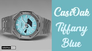 G Shock Tiffany  CasiOak New Tiffany Blue with Silver Case GA21001A custom make InfinPossMODcom [upl. by Eblehs]