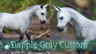 Painting a Dapple Gray Model Horse  Custom Schleich Pony [upl. by Rialb]