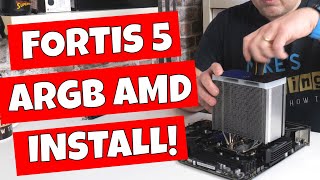 How To Install SilentiumPC Fortis 5 ARGB SPC308 CPU Cooler AMD AM4 Platform [upl. by Skardol]