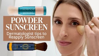 Powder Sunscreens and SPF Reapplication Tips from a Dermatologist  Dr Sam Ellis [upl. by Wein]