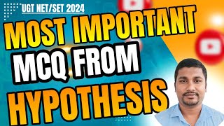 Important Questions from Hypothesis  Hypothesis MCQ  Most Important MCQ for UGC NET SET 2024 [upl. by Markos]