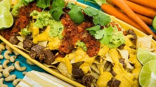 Healthy Carne Asada Nachos with Cashew Cheese and Guacamole  Hallmark Channel [upl. by Reivax596]