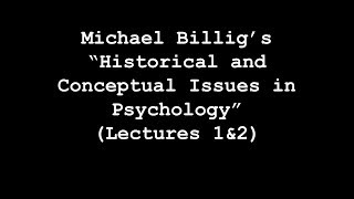 The Billig Lectures Lectures 1amp2 [upl. by Immij]