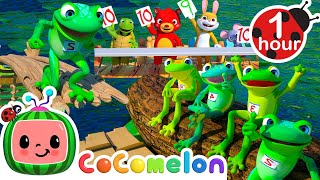 Count the Five Little Diving Frogs  CoComelon Animal Time  Learning with Animals  Nursery Rhymes [upl. by Aleel660]