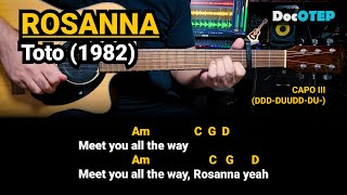 Rosanna  Toto 1982 Easy Guitar Chords Tutorial with Lyrics [upl. by Enaitsirk]