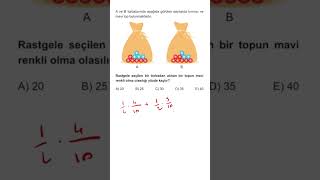 Olasılık Soru Örneği 15 yks tyt yks2024 shorts geometri olasılık maths matematik kpss [upl. by Notsirhc]