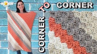 C2C Corner To Corner Baby Blanket  Rectangle Crochet Pattern amp Tutorial [upl. by Nnayllas]