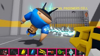 Play with ITEMS Barry Prison Run HARD MODE Roblox obby [upl. by Man]