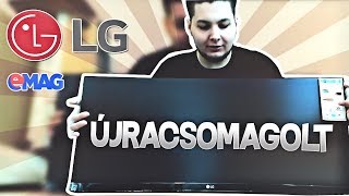 Milyen egy eMag újracsomagolt monitor LG 29UM59P kicsomagolás unboxing 1 [upl. by Idnaj]