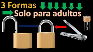 3 formas de abrir un candado sin llave [upl. by Hgielrak]