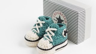 Crochet Converse Booties 03 months Part 2 [upl. by Pavlish4]