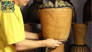 Djembe Repair amp Rehead  Relacing or Installing Ropes on Djembe Drum [upl. by Merchant]