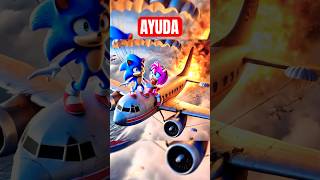 Sonic y Amy Escapan del AVION en LLAMAS ✈️🔥 COMEDIA SONIC [upl. by Hilliard]