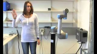 Kinect Hand Guiding of Robot Arm [upl. by Ynnej]