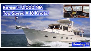 22M Fleming 55 Trawler YACHT TOUR Perfect Liveaboard [upl. by Boehike]