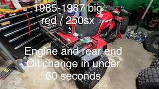 8587 Honda ATC 250sx All you need to know for engine and rear end oil change in under 60 seconds [upl. by Ddej]