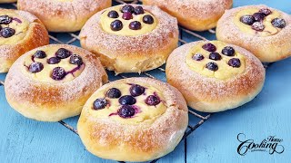 Blueberry Cream Cheese Buns  Easy and Quick Recipe [upl. by Weinrich]