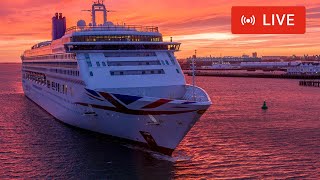 SHIPS TV  Aurora amp Norwegian Dawn Cruise Ships Departing Port of Southampton LIVE [upl. by Tteirrah866]