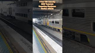 VSet V35 Intercity NSW TrainLink Departing Blacktown Station 4824 sydneytrains shorts vblog [upl. by Lebna]