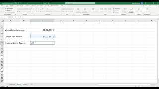 Excel Grundlagen  Tage mit Datum berechnen [upl. by Amalbergas778]