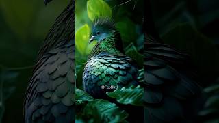 vibrant exotic bird with green feathers in lush jungle [upl. by Scarito]