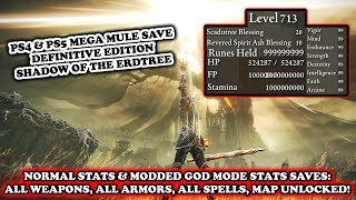 Elden Ring DLC DEFINITIVE PS4PS5 MEGA MULE SAVE All Items All Weapons All Armors All Spells [upl. by Dercy]