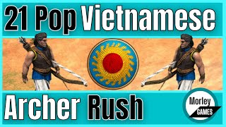 TANKY AOE2 Archer Rush  Vietnamese 21 pop Archer Rush [upl. by Abebi]