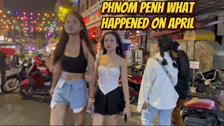 Cambodia Khmer new year walking tour nightlife 2024 [upl. by Adnuhsal205]