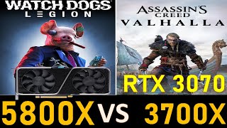 Ryzen 3700X VS 5800X Gameplay Tested Benchmarks with RTX 3070 Nvidia 10 GB Graphic Card [upl. by Juli]