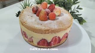 Fraisier  Torta de morango [upl. by Eben]