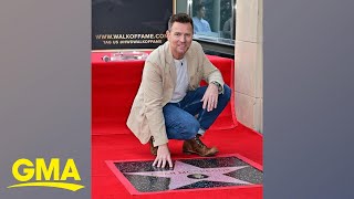 Ewan McGregor gets Walk of Fame star honored by Hayden Christensen [upl. by Durno910]