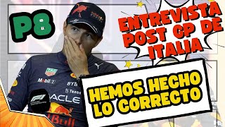 Entrevista de Checo Pérez tras terminar 8vo en el GP de Italia [upl. by Wyndham98]