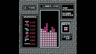 Second monochromatic back to back tetris in NES tetris more optimal strategy  at 72 lines [upl. by Urion508]