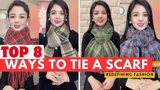 Top 8 Most Popular Scarf Tie Methods  Tie A Headscarf Gilrs Necktie Part70 scarftie styletips [upl. by Jump]