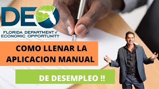 Como llenar la planilla manual de desempleo en Florida [upl. by Burch]