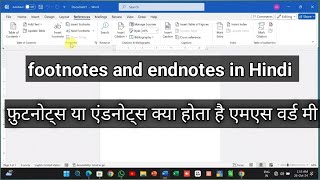 footnotes and endnotes in Hindi  footnotes or endnotes kya hota hai Ms word me [upl. by Aanas]