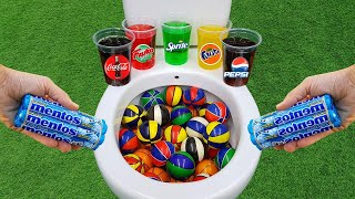 Experiment  BALLOONS vs Coca Cola VS Mentos Fanta Pepsi Sprite Fanta Popular Sodas in the toilet [upl. by Elleneg]