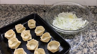 Haciendo canastitas de cebolla y queso con tapas de empanadas MONO 1981 [upl. by Adnirem]