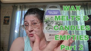 WAX MELTS amp CANDLES EMPTIES Part 2 [upl. by Eilsew]