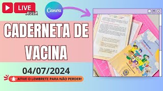 Live Aula 2 Como fazer CADERNETA DE VACINA PERSONALIZADA  Encadernação [upl. by Mailliw]