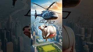 Pregnant cow rescued with air support cow cowlover animals shortsfeed pregnant rescue ai [upl. by Comfort]