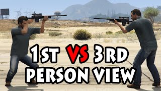 1st person VS 3rd person GTA V [upl. by Enegue441]