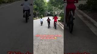 El hijo d Messi paseando en bici… y con la camiseta d Lamine Yamal🥹🔵🔴 Messi LamineYamal Barça [upl. by Licko]