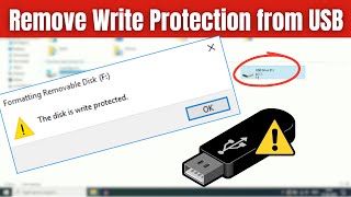 Remove Write Protection from USB Drive  quotThe disk is write protectedquot [upl. by Claude]